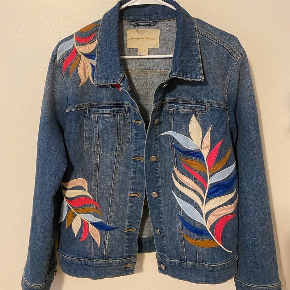 Pilcro and the letterpress embroidered denim jacket